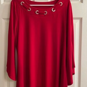 NEW DIRECTIONS~Scarlet Blouse with Eyelet Detail~LG